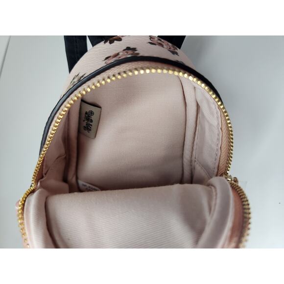 COACH Mini Court Backpack Bag Charm With Rosette Print BLUSH MULTI CAA68 Soldout - Picture 11 of 12